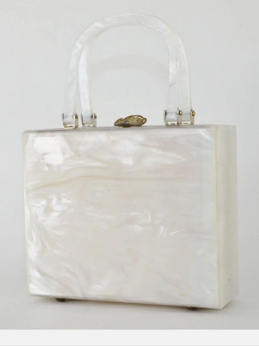 Vintage Stylecraft of Miami lucite box purse made in Hong Kong.